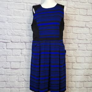 Ann Taylor Loft Stipe Sheath Knee LengthDress with Pockets